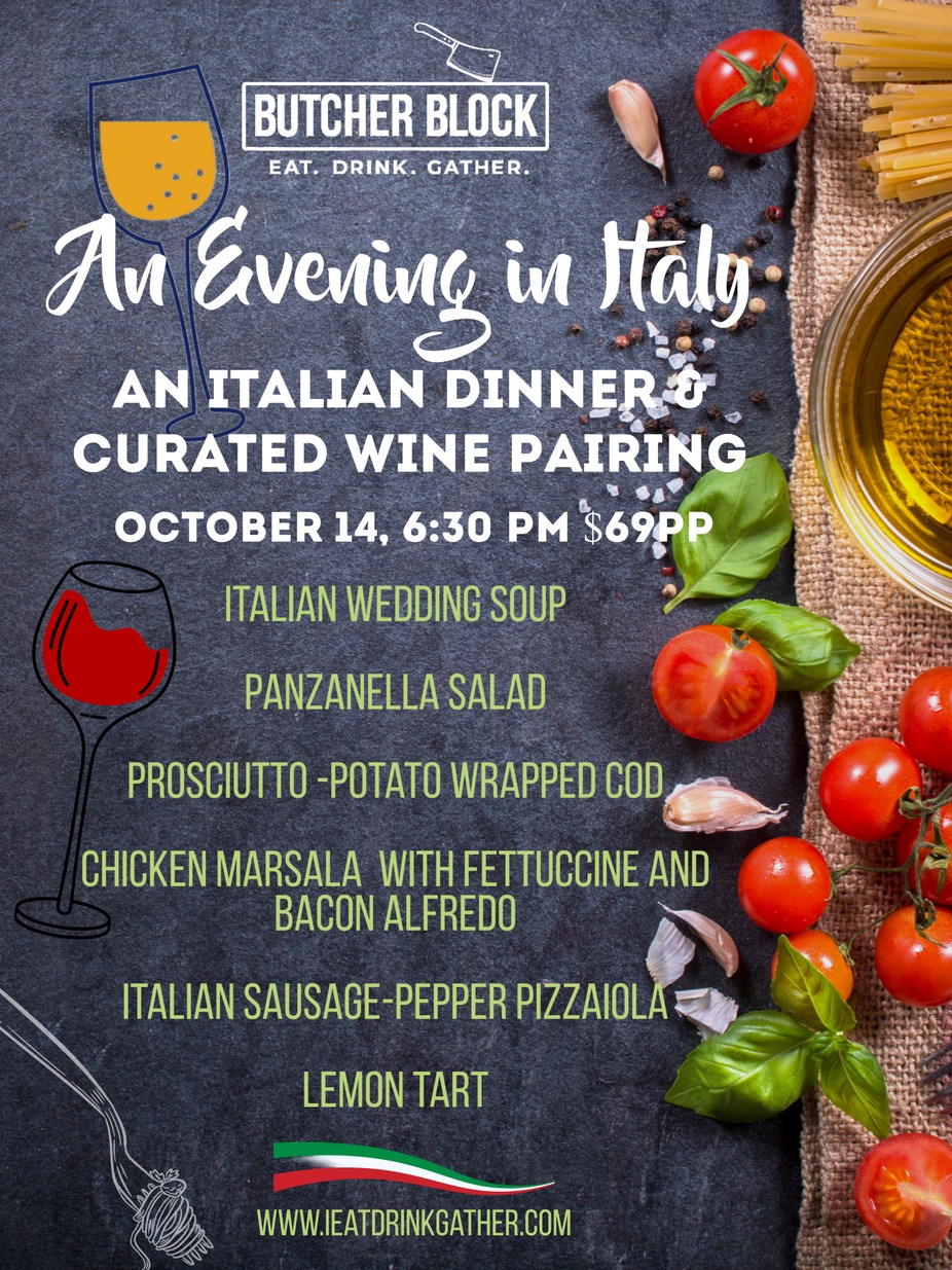 An Evening in Italy: An Italian Dinner & Curated Wine Pairing event photo