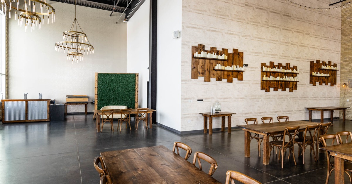 Wooden tables and chairs