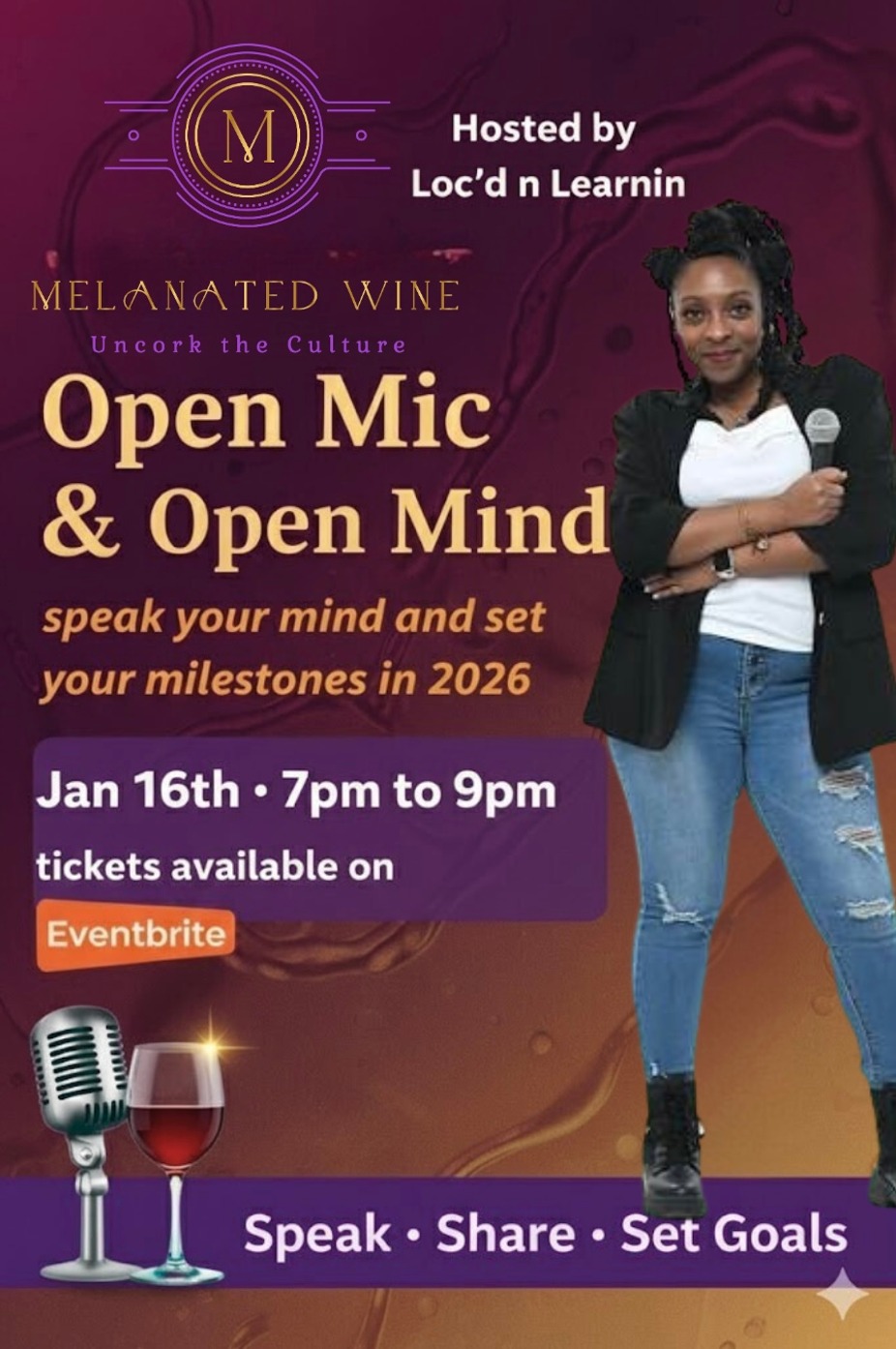 Melanated Wine Presents: Open Mind, Open Mic hosted by Loc'd event photo