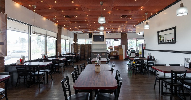 Interior, tables and chairs