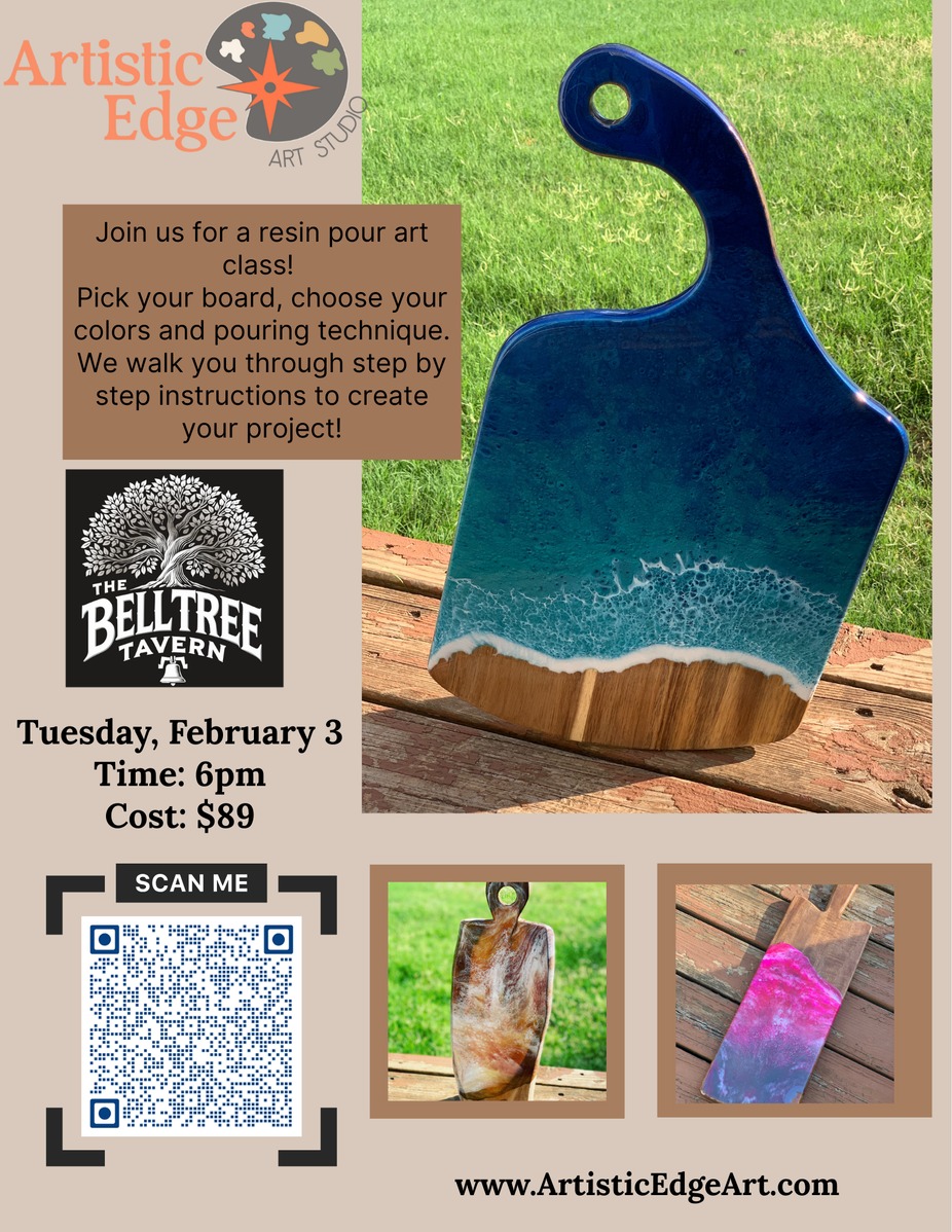 Create Your Own Resin Pour Charcuterie Board – February 3rd at 6 PM event photo