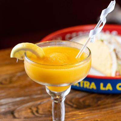 A cocktail and food.