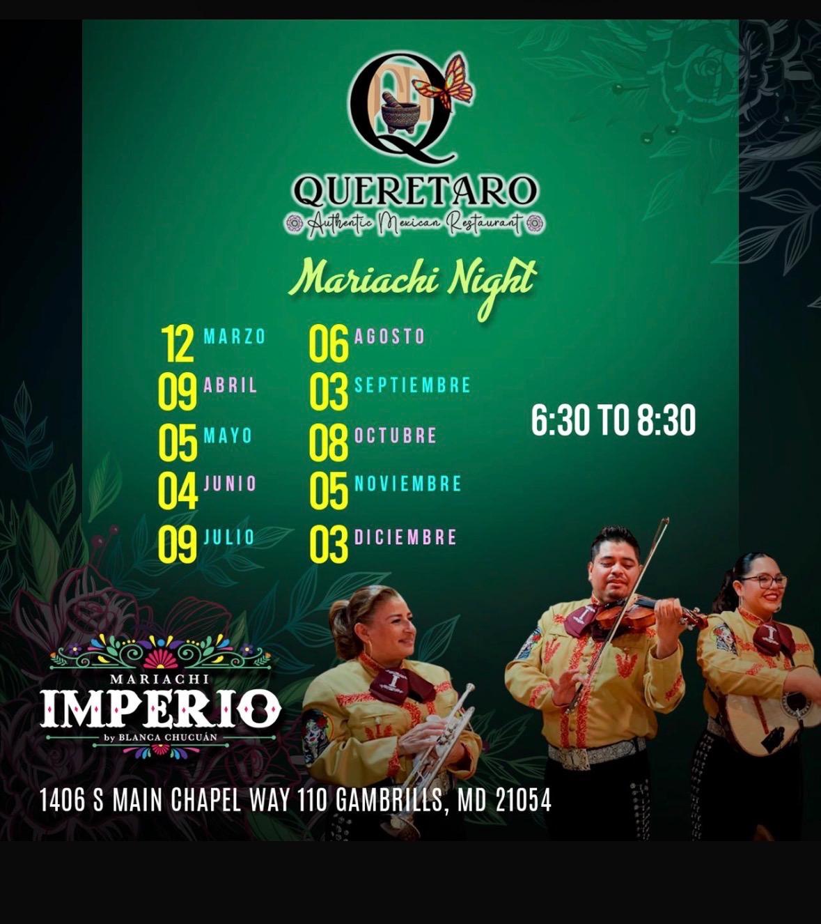 Flier for live music and the dates they will be playing