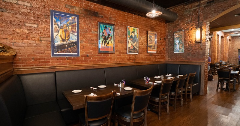 Interior, leather sofas with tables and chairs