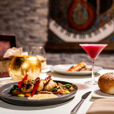 Pan Seared Scallop with Butternut squash puree.