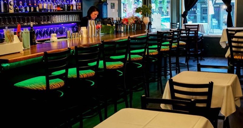 Interior, bar and dining area