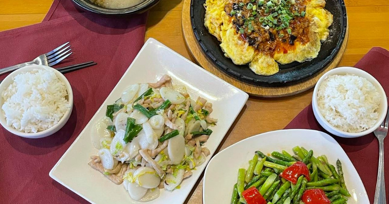 Several dishes, top view