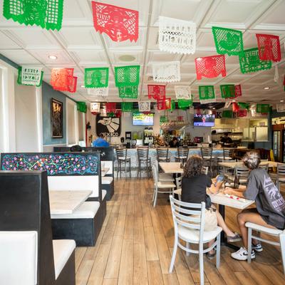 The interior of the restaurant.