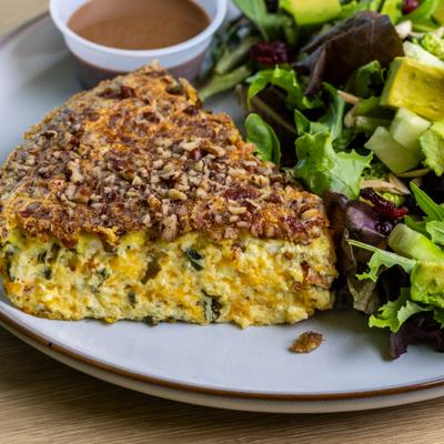 Spinach & Goats cheese quiche.