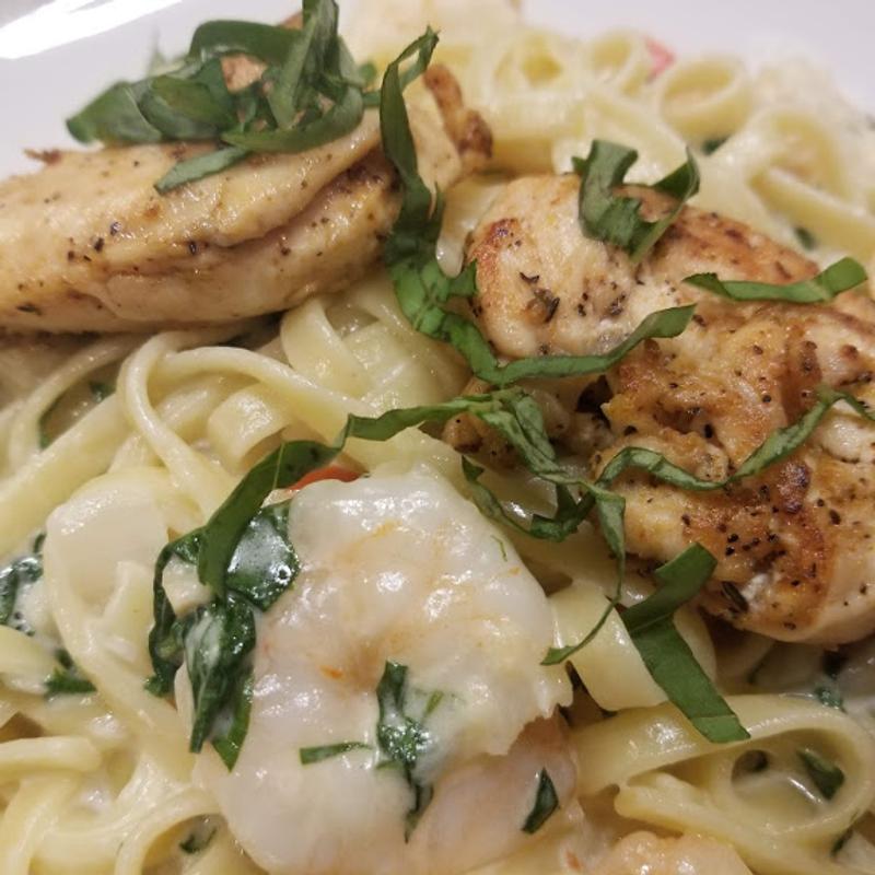 Spinach Chicken Fettucine Alfredo [$14] photo