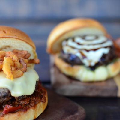 Two burgers, Silly Gringo and The Capone.