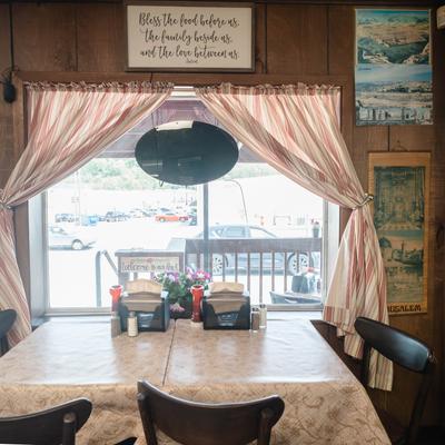 Table by the window.