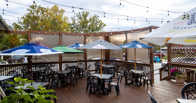 Patio, tables and seats