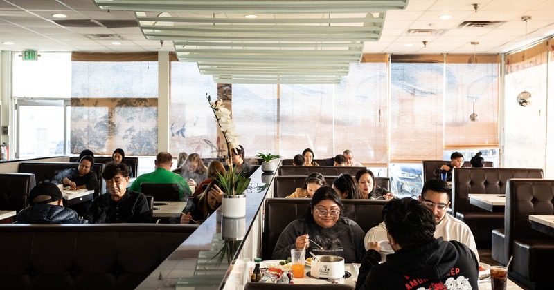 Dining area, customers dining