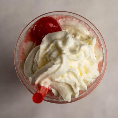A top view of a Pina Colada beverage.