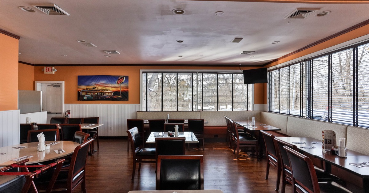 Dining area, tables ready for guests