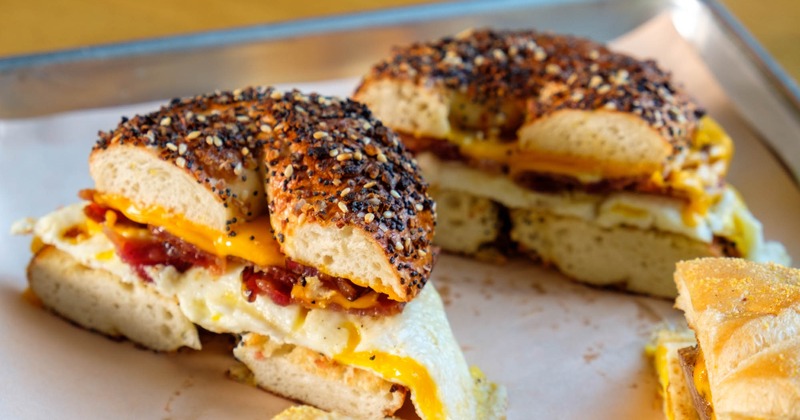 Bacon, egg, and cheese bagel