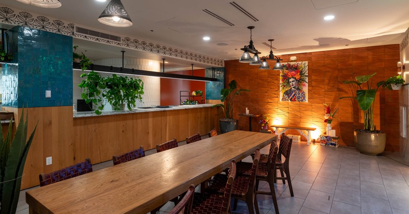 Interior, long table and chairs