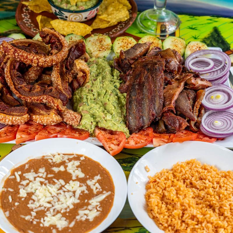 menu item 6 of 11, Carnitas y Chicharrón Tray