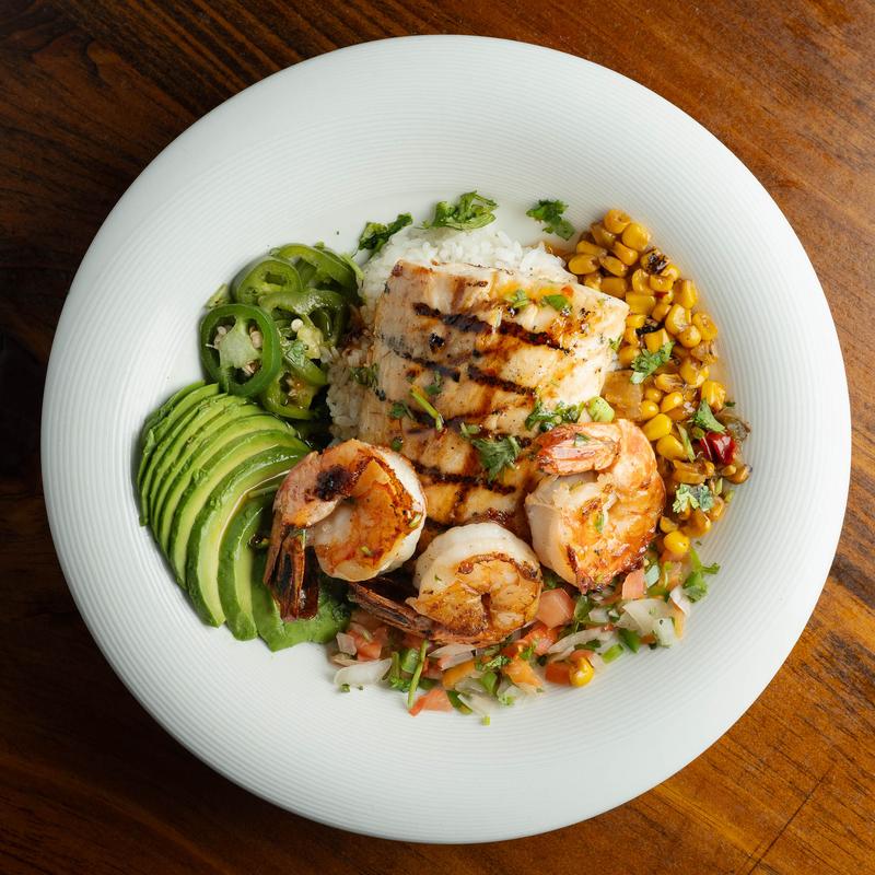 menu item 7 of 11, Spicy Honey - Glazed Mahi Mahi Rice Bowl