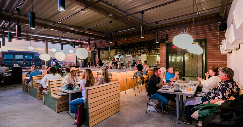 Customers sitting at tables