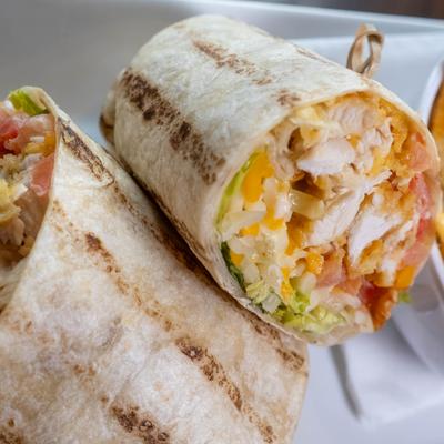 Honey Mustard Chicken Wrap, close-up.