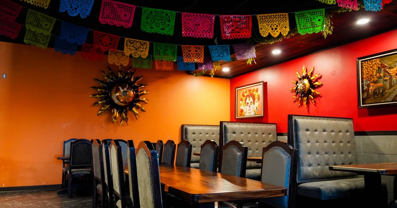 Interior, tables ready for guests