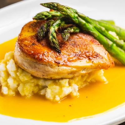 Free range chicken breast close up