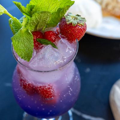 Berry bliss cocktail, closeup.