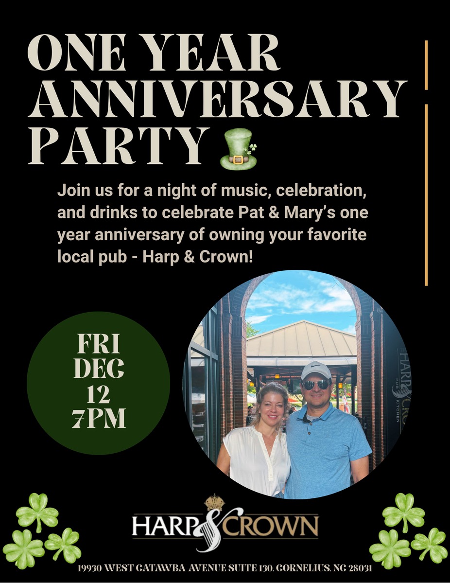 One Year Anniversary Party at Harp & Crown! event photo