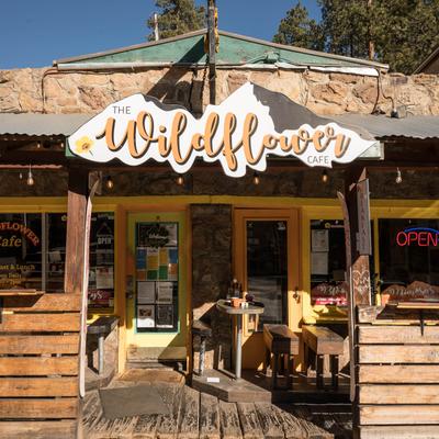 The entrance to the building of the restaurant.