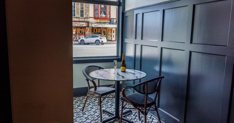 Interior, table and chairs near window
