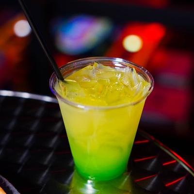 Green and yellow cocktail.