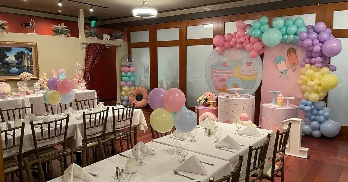 Venue decorated with a 