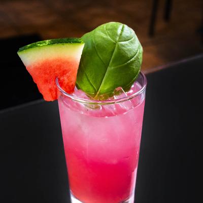 Watermelon cocktail with basil.