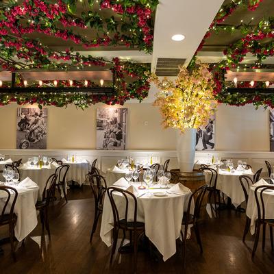 Round dining tables.