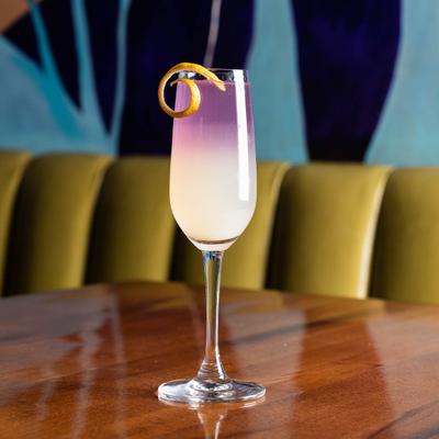 French 75 cocktail at the seating area