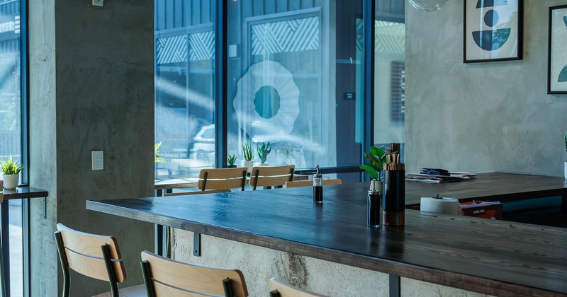 Interior, bar corner, stools