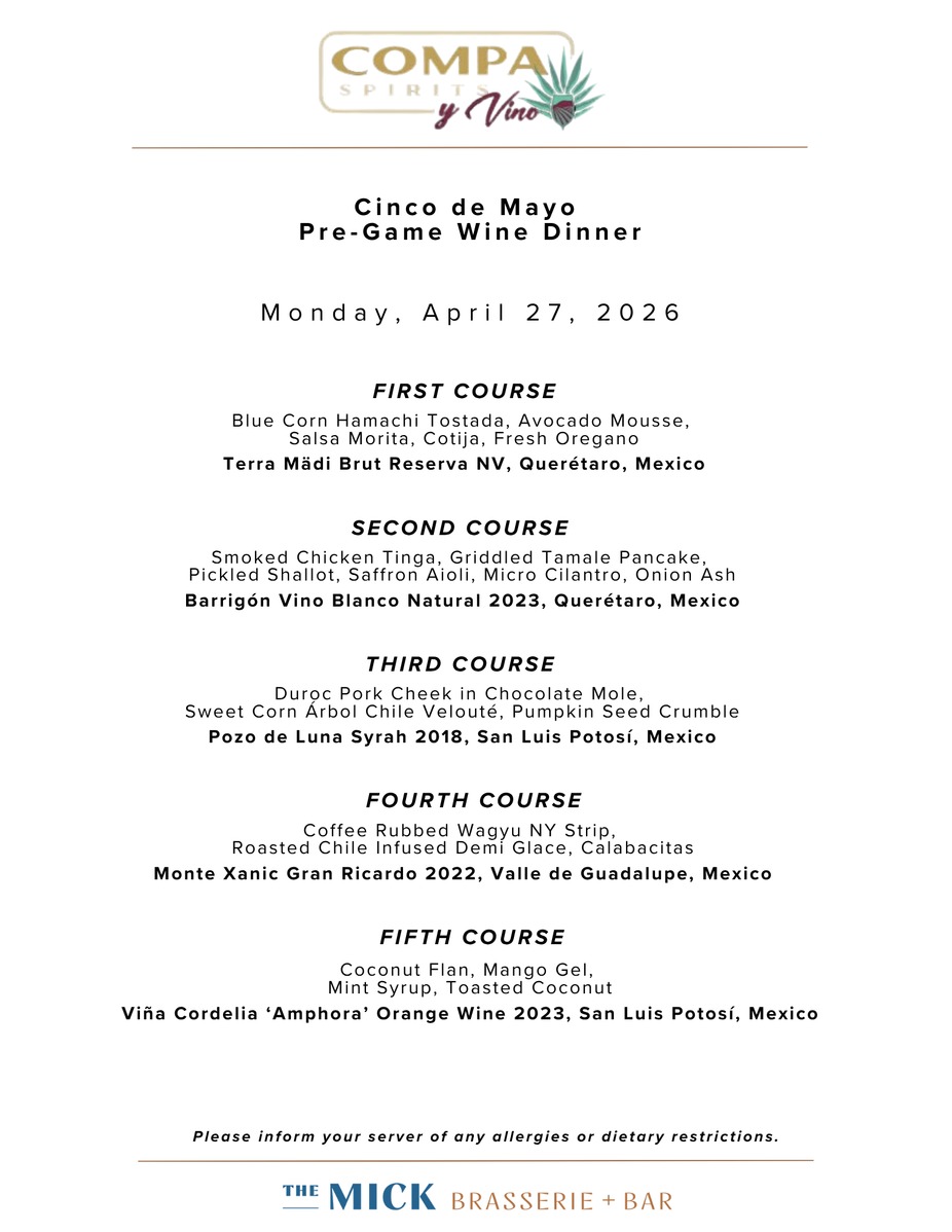 Cinco de Mayo Pre-Game Wine Dinner event