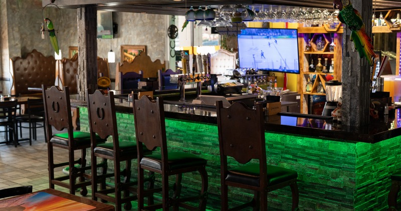 Interior, bar with a TV