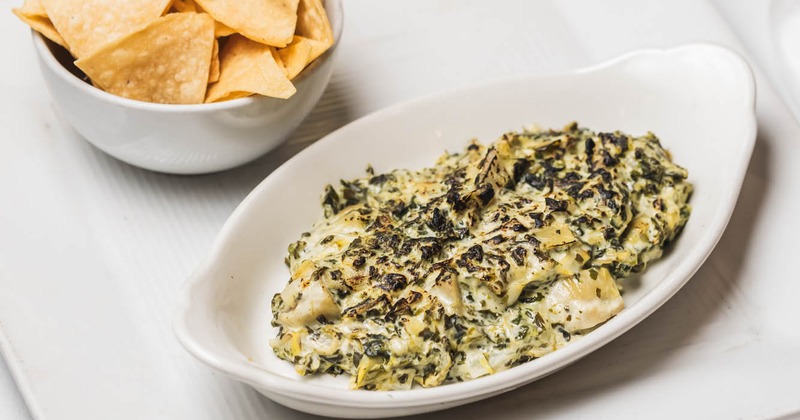 Artichoke Spinach Dip and tortilla chips