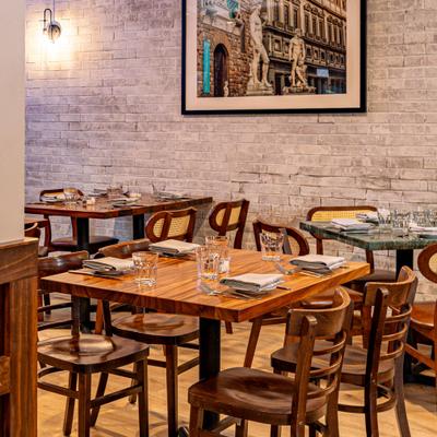 Interior, dining area.