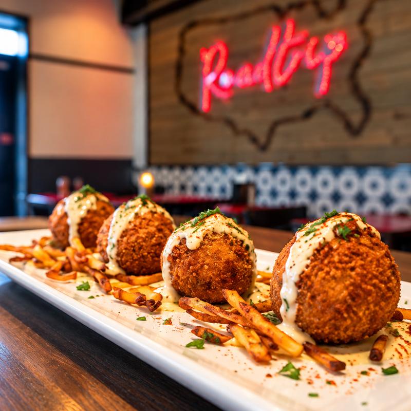 menu item 63 of 70, Detroit Beef & Cheese Fritters