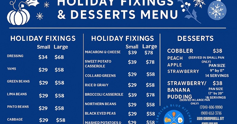 Holiday Catering Menu