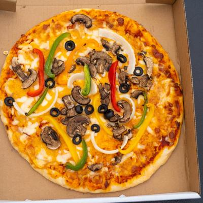 The whole Garden Fresh Pizza.