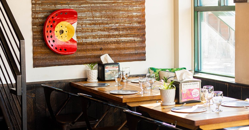 Interior, tables ready for guests