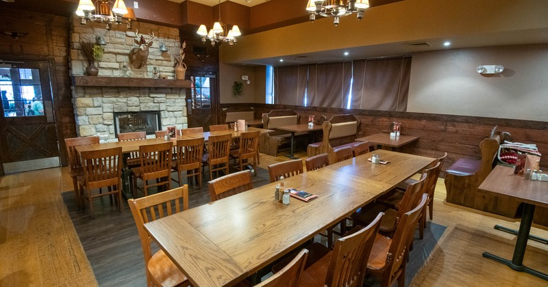 Dining area, tables and seats