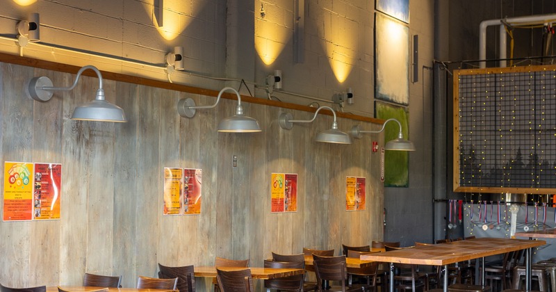 Interior, tables and chairs