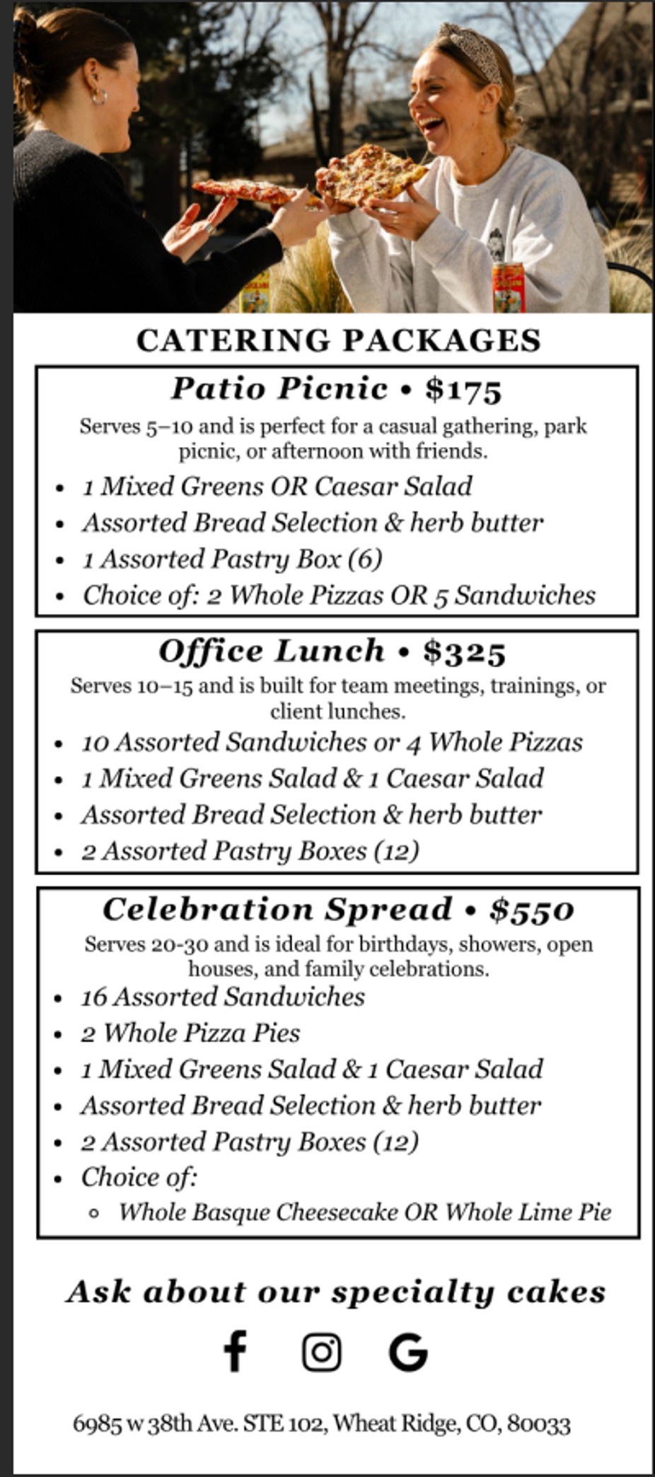 Catering menu page 2