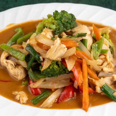 Pad Peanut Sauce with vegetables.